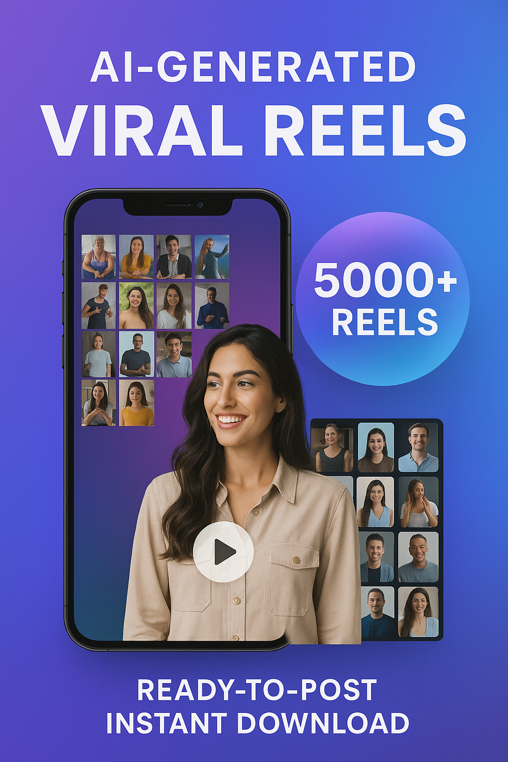 5000+ AI-Generated Instagram & TikTok Reels Bundle – Ready-to-Post Viral Videos