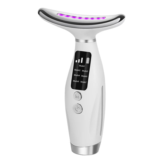 LumiGlow™ 7-Color LED Neck & Face Lifting Device – Anti-Aging, Skin Tightening & Vibration Massage