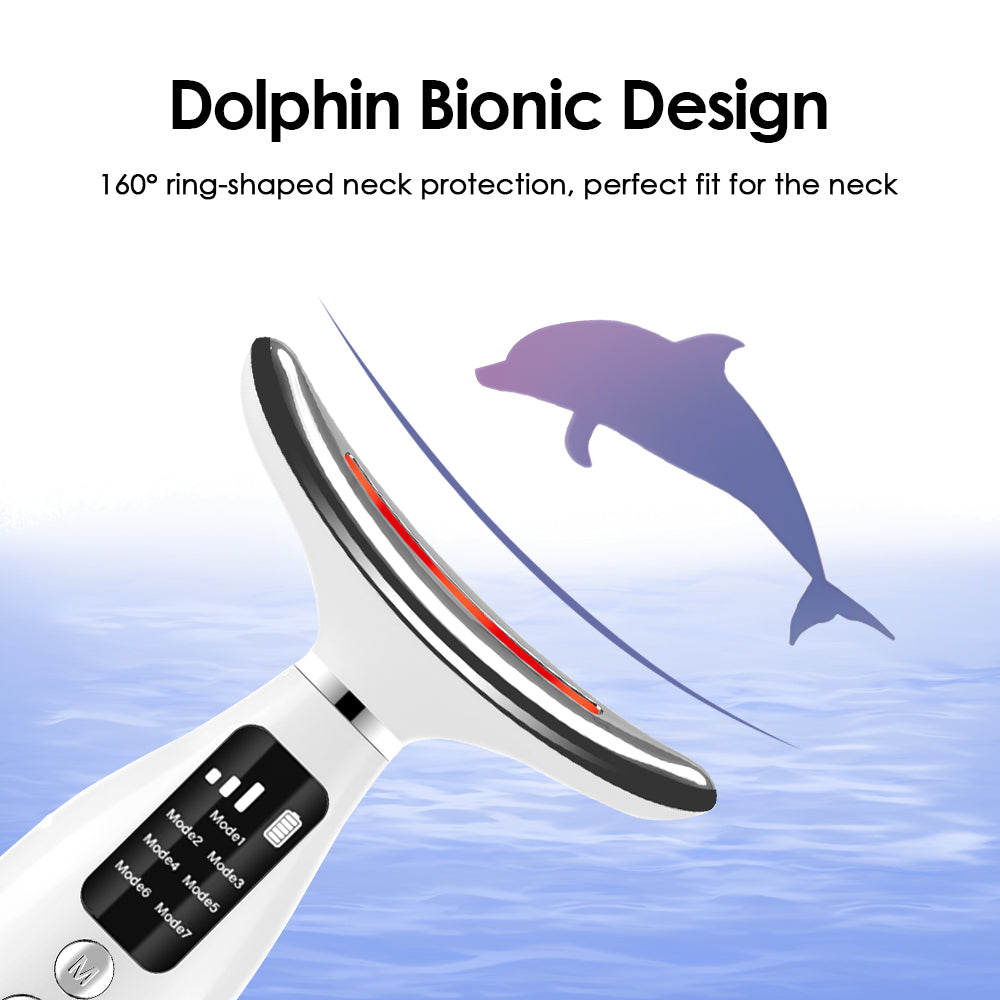 LumiGlow™ 7-Color LED Neck & Face Lifting Device – Anti-Aging, Skin Tightening & Vibration Massage